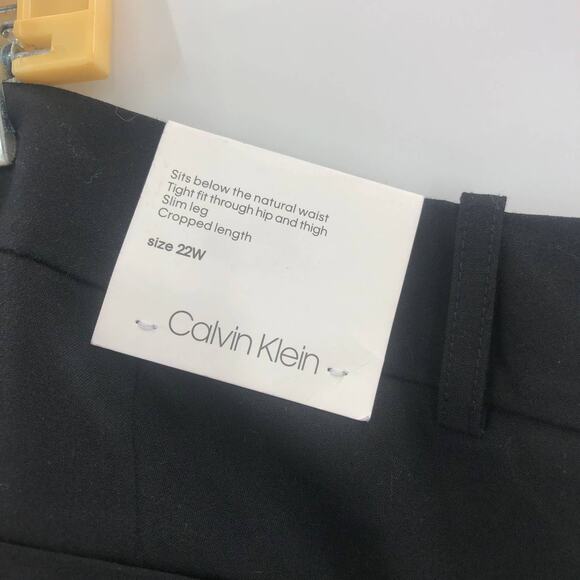 Calvin Klein Women's Slim Fit Cropped Dress Pants High Rise Black Size 22W NEW - Picture 11 of 12